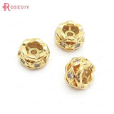24K Brass Zircon Spacer Beads Bracelets DIY Jewelry Making