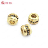 24K Brass Zircon Spacer Beads Bracelets DIY Jewelry Making