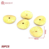 50PCS 15x14MM Round Curved Brushed Spacer Beads Diy Jewelry Findings