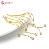 24K Brass Chains Tassel Earring Charms Pendants