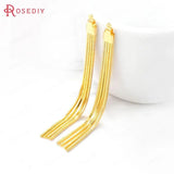 24K Brass Chains Tassel Earring Charms Pendants