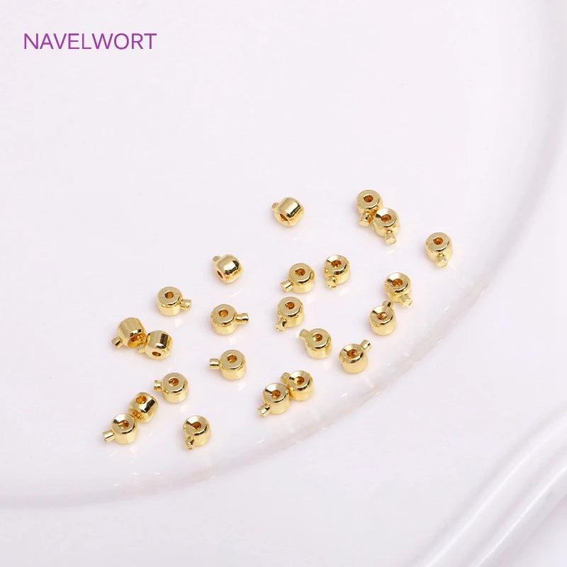 18K Plated Crimp Bracelet Stopper Beads, DIY Jewelry Supplies