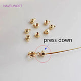 18K Plated Crimp Bracelet Stopper Beads, DIY Jewelry Supplies