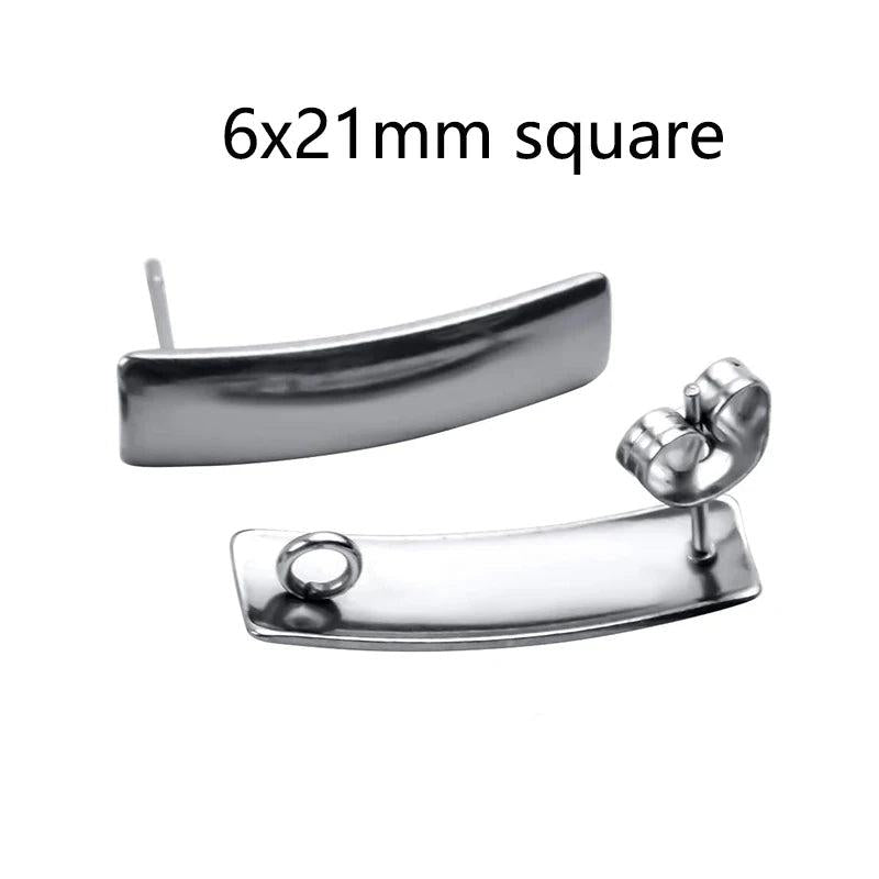 20pcs Stainless Steel Stud Earring Findings for Jewelry Making