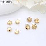 14K Plated Round Rectangle Bead Flat Spacer Copper Beads