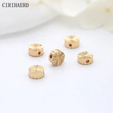 14K Plated Round Rectangle Bead Flat Spacer Copper Beads