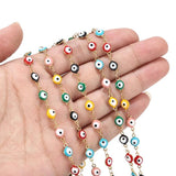 1m 6mm Stainless Steel Eye Chain Black/Red Rosary Beads Chain Findings