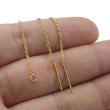 10Pcs Stainless Steel Long Tassel Chain Drop Earrings for Jewelry Making
