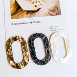 Resin Plastic Oval Pendant Eardrop Diy Necklace 6pcs
