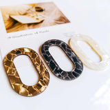 Resin Plastic Oval Pendant Eardrop Diy Necklace 6pcs