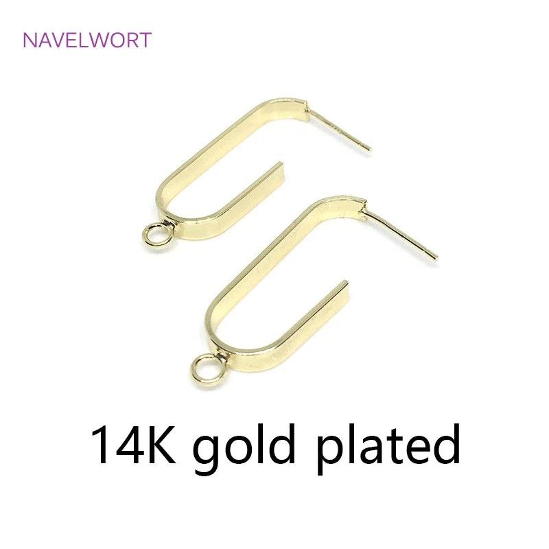 Rectangle Shape Stud Earrings 925 Sterling Silver Post Earrings for Women
