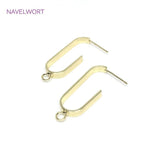 Rectangle Shape Stud Earrings 925 Sterling Silver Post Earrings for Women