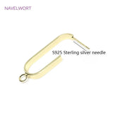 Rectangle Shape Stud Earrings 925 Sterling Silver Post Earrings for Women