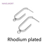 Rectangle Shape Stud Earrings 925 Sterling Silver Post Earrings for Women
