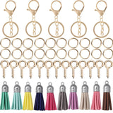 65Pcs Keychain Leather Tassels Jump Ring Eye Pin Jewelry Making Kit DIY Key Chai
