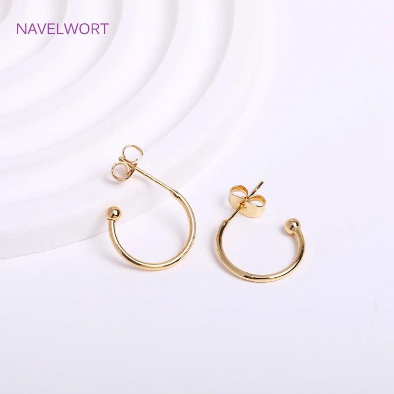 18K Plated C Shape Earrings Hooks Set