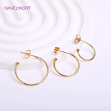 18K Plated C Shape Earrings Hooks Set