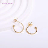 18K Plated C Shape Earrings Hooks Set