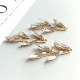 10 PCS Metal Alloy KC Rhinestone Leaf DIY Jewelry Making Accessories