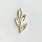 10 PCS Metal Alloy KC Rhinestone Leaf DIY Jewelry Making Accessories