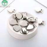 10pcs DIY Silver Metal Peach Heart Suspender Braces Clips Holder