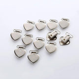 10pcs DIY Silver Metal Peach Heart Suspender Braces Clips Holder