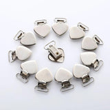 10pcs DIY Silver Metal Peach Heart Suspender Braces Clips Holder