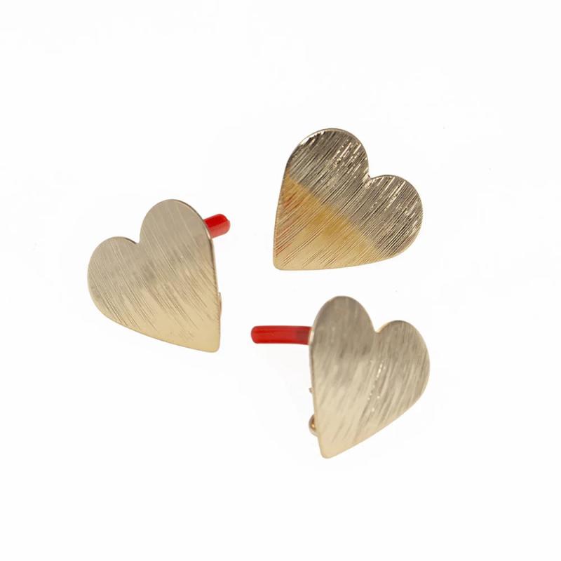 10pcs DIY Stainless Steel Heart Stud Earrings Base