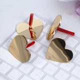 10pcs DIY Stainless Steel Heart Stud Earrings Base