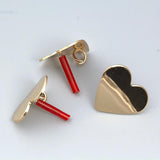 10pcs DIY Stainless Steel Heart Stud Earrings Base