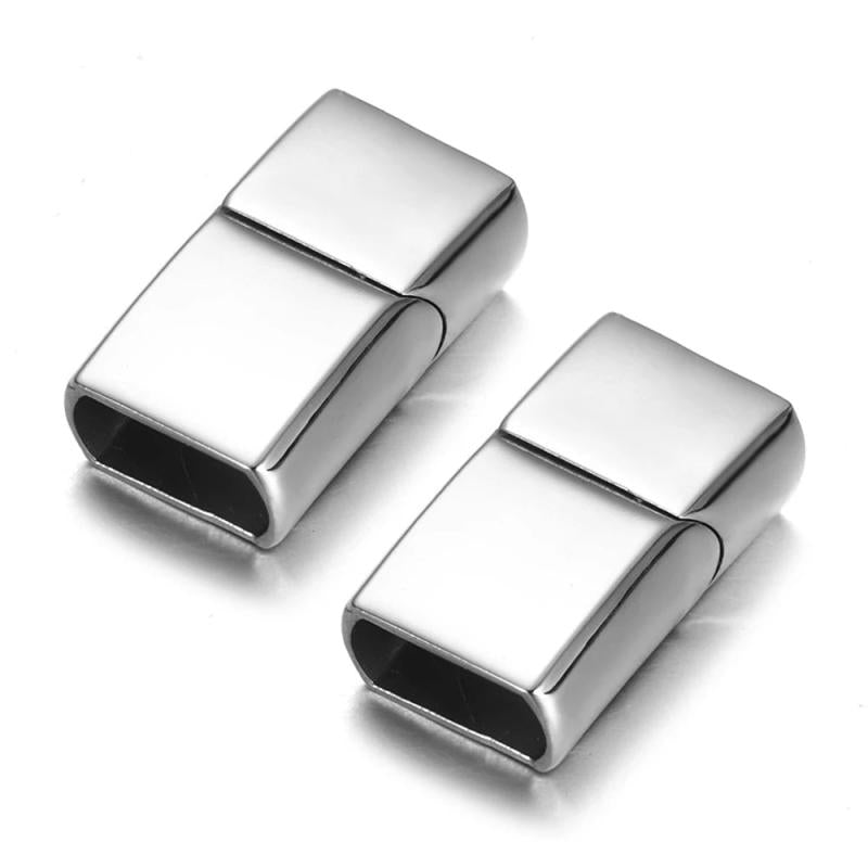 2 Stainless Steel Magnetic Clasps 12*6mm for Leather Cord Bracelet DIY