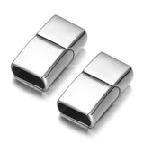 2 Stainless Steel Magnetic Clasps 12*6mm for Leather Cord Bracelet DIY