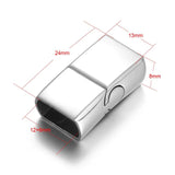 2 Stainless Steel Magnetic Clasps 12*6mm for Leather Cord Bracelet DIY