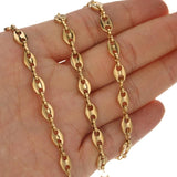 1 Meter Coffee Bean Beads Link Chains Stainless Steel DIY Jewelry Making