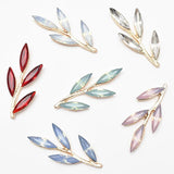 10 PCS 38x16mm Rhinestone Leaf Branch Headwear Accessories