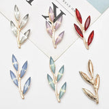 10 PCS 38x16mm Rhinestone Leaf Branch Headwear Accessories