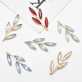 10 PCS 38x16mm Rhinestone Leaf Branch Headwear Accessories