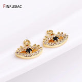 Evil Eye Charms Zircon Pendant Earrings Making Supplies
