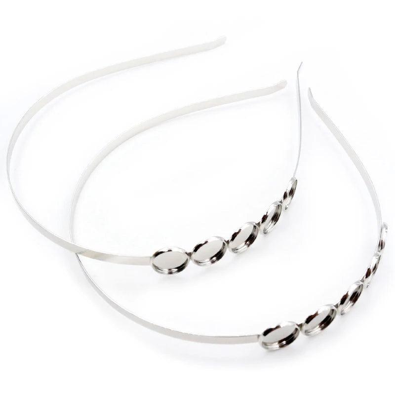 3pcs/lot 12mm 5-Cameo Hair Band Rhodium Bronze DIY Jewelry Supplies