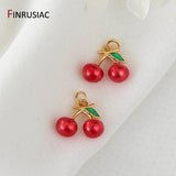 Enamel Fruit Grape And Cherry Pendants Charms DIY Necklace Bracelet Earring