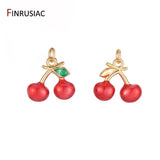 Enamel Fruit Grape And Cherry Pendants Charms DIY Necklace Bracelet Earring