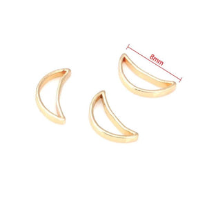 20PCS 18K Brass Hexagon Moon Shape Closed Rings Connect Rings Accessories
