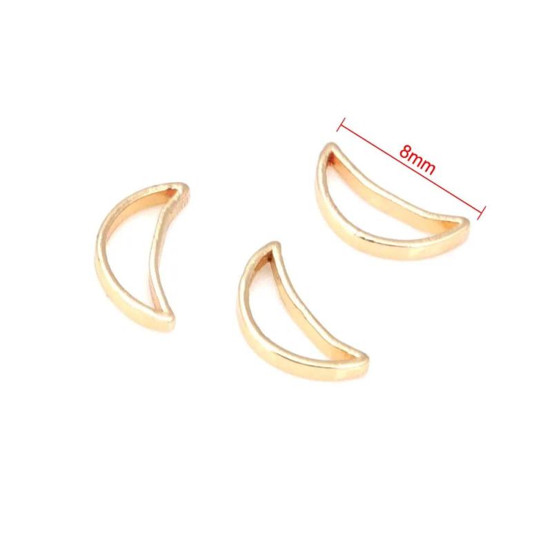 20PCS 18K Brass Hexagon Moon Shape Closed Rings Connect Rings Accessories
