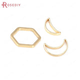 20PCS 18K Brass Hexagon Moon Shape Closed Rings Connect Rings Accessories