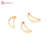 20PCS 18K Brass Hexagon Moon Shape Closed Rings Connect Rings Accessories
