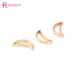 20PCS 18K Brass Hexagon Moon Shape Closed Rings Connect Rings Accessories