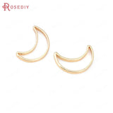 20PCS 18K Brass Hexagon Moon Shape Closed Rings Connect Rings Accessories