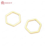 20PCS 18K Brass Hexagon Moon Shape Closed Rings Connect Rings Accessories