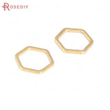 20PCS 18K Brass Hexagon Moon Shape Closed Rings Connect Rings Accessories