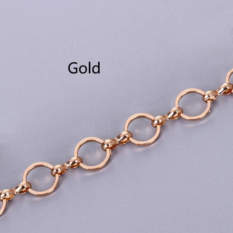 1 Meter 8mm Silver Copper Link Chain for Jewelry Making DIY